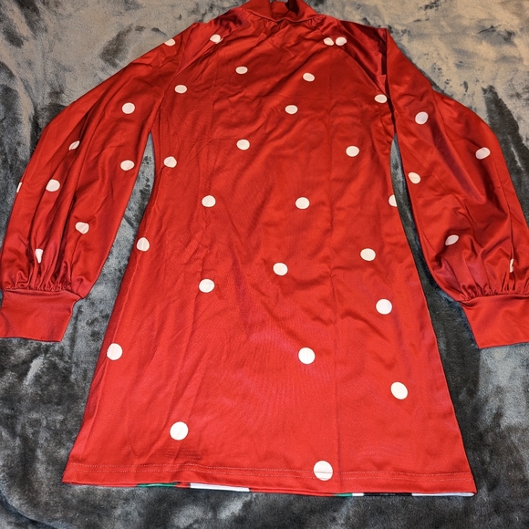 Red Christmas Dress Snowman Design - Picture 2 of 2